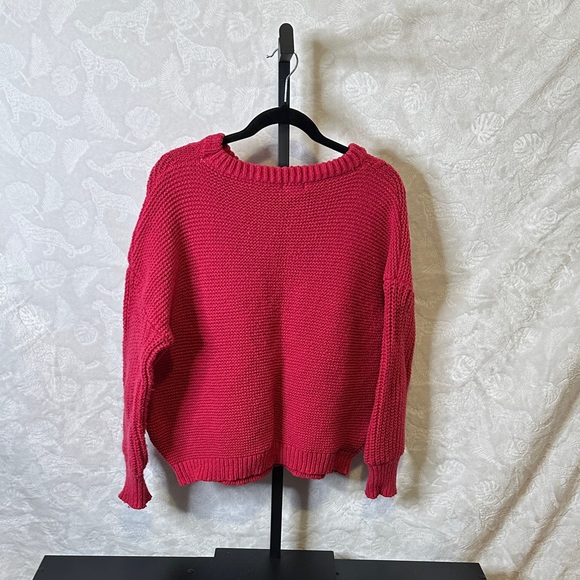 Simply Southern Raspberry Cable Knit Sweater - Picture 4 of 4